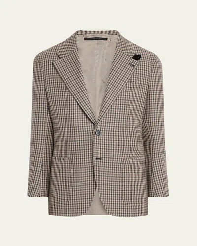 Brioni Men's Brera Cashmere District Check Sport Coat In Brown