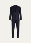 Brioni Men's Brun Wool Micro Check Suit In Midnight B