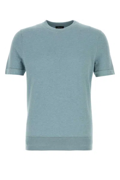Brioni Men's Brushed Cotton T-shirt In Blue