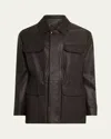 Brioni Men's Calfskin Field Jacket In Coffee
