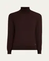 Brioni Men's Cashmere And Silk Slim Turtleneck Sweater In Brown