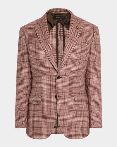 Brioni Men's Cashmere Blend Rust Plaid Sport Coat In Brown