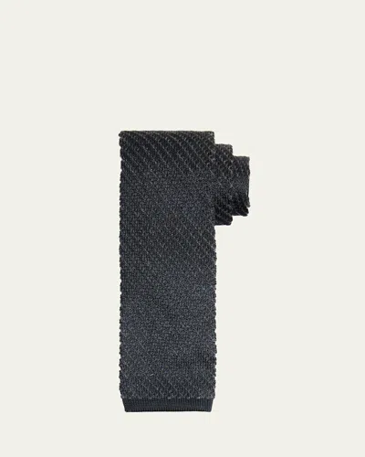 Brioni Men's Cashmere Blend Tricot Stripe Tie