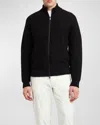 Brioni Men's Cashmere Jacquard Full-zip Sweater In Brown Blac