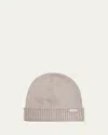 Brioni Men's Cashmere Knit Logo-patch Beanie In Neutral