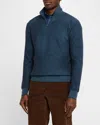 Brioni Men's Cashmere Quarter-zip Sweater In Medium Gre