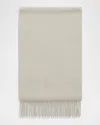 Brioni Men's Cashmere Tonal Logo Rectangle Scarf In Neutral