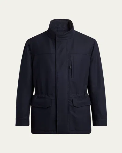 Brioni Men's Cashmere Water-repellent Field Jacket In Blue