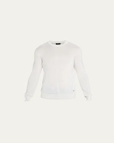 Brioni Men's Cashmere-silk Crewneck Sweater In White