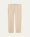 Brioni Men's Cotton And Linen Flat-front Trousers In Beige