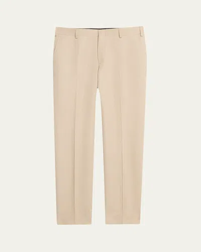 Brioni Men's Cotton And Linen Flat-front Trousers In Beige