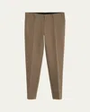 Brioni Men's Cotton And Linen Flat-front Trousers In Loden