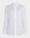 Brioni Men's Cotton And Linen Plaid Sport Shirt In Whiteroya