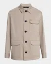 Brioni Men's Cotton And Wool Work Jacket In Brown
