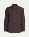 Brioni Men's Cotton Flannel Button-down Shirt In Brown