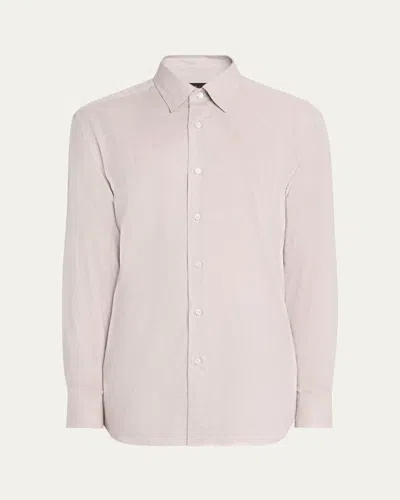 Brioni Men's Cotton Flannel Button-down Shirt In Pink