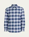 Brioni Checked Cotton Shirt In Blue