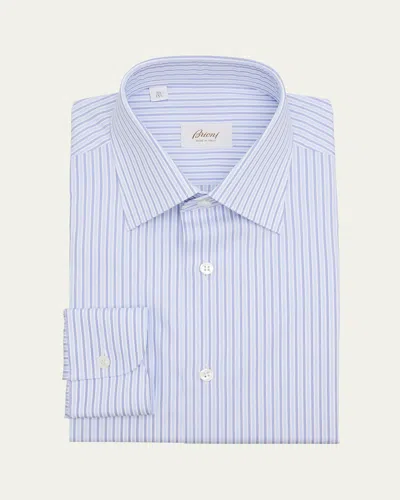 Brioni Men's Cotton Multi-stripe Dress Shirt