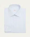 Brioni Men's Cotton Multi-stripe Dress Shirt