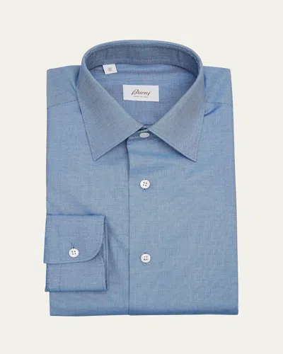 Brioni Men's Cotton Nano-check Dress Shirt