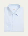 Brioni Men's Cotton Micro-check Dress Shirt In Whitesky