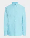 Brioni Men's Cotton Windowpane Check Sport Shirt In Green/white