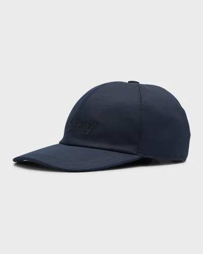 Brioni Men's Embroidered Logo Baseball Hat In Navy