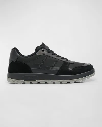 Brioni Men's Fabric And Suede Low-top Sneakers In Black