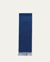 Brioni Men's Fringe Silk Cashmere Scarf In Sky Blue