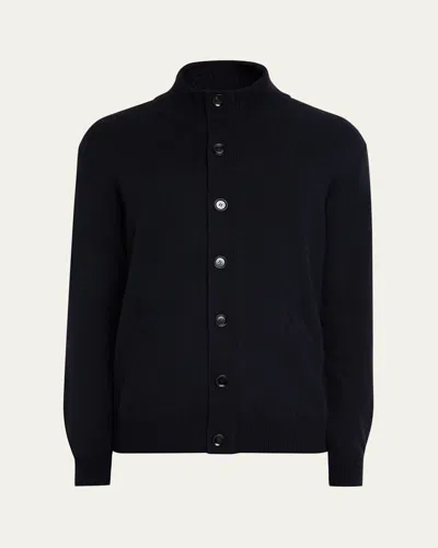 Brioni Men's Full-zip Cashmere Cardigan Sweater In Blue