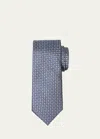 Brioni Men's Geometric Silk Jacquard Tie In Blu Lead