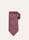 Brioni Men's Geometric Silk Jacquard Tie In Bordx Lead