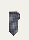 Brioni Men's Geometric Silk Jacquard Tie In Nvy Old Rose