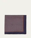 Brioni Men's Geometric Zig-zag Silk Pocket Square In Multi