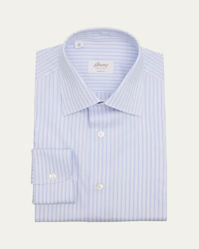 Brioni Men's Giza 45 Cotton Multi-stripe Dress Shirt
