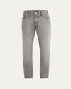 Brioni Men's Gray Denim Five-pocket Pants In Graphite