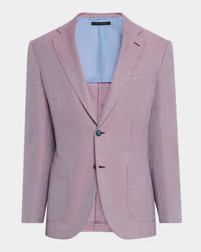Brioni Men's Herringbone Blazer In Mauve