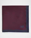 Brioni Men's Jacquard Chevron Silk Pocket Square