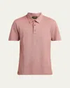 Brioni Men's Jersey Pique Polo Shirt In Pink