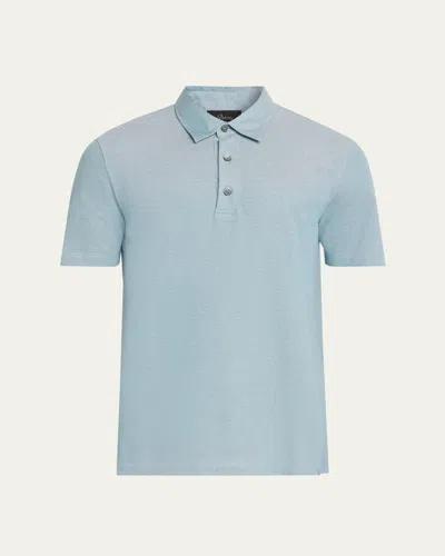 Brioni Men's Jersey Pique Polo Shirt In Blue
