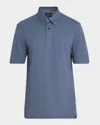 Brioni Men's Jersey Pique Polo Shirt In Blue