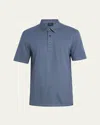 Brioni Men's Jersey Pique Polo Shirt In Blue