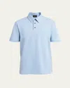 Brioni Men's Jersey Pique Polo Shirt In Sky Blue
