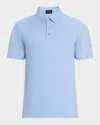 Brioni Men's Jersey Pique Polo Shirt In Sky Blue