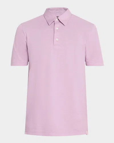 Brioni Men's Jersey Pique Polo Shirt In White Lt P