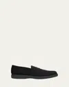Brioni Men's Journey Suede Rubber-sole Penny Loafers In Black