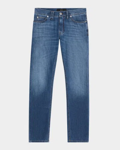 Brioni Men's Light-wash Denim Jeans In Petroleum