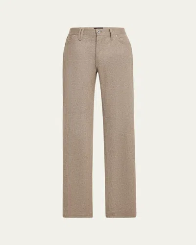Brioni Men's Meribel Wool Flannel 5-pocket Pants In Beige Brown
