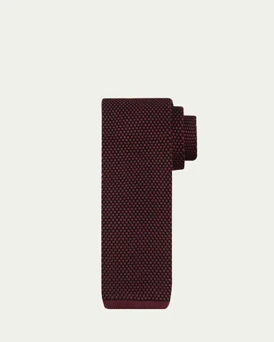 Brioni Men's Micro Motif Silk Tie In Brown