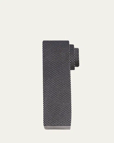 Brioni Men's Micro Motif Silk Tie In Gray